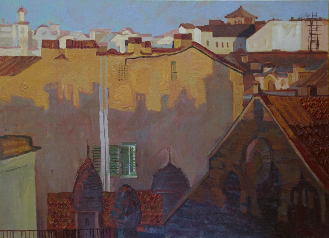 Александра Тарасова Тени старого города. 2013, из серии живописных пейзажей Моя Черногория