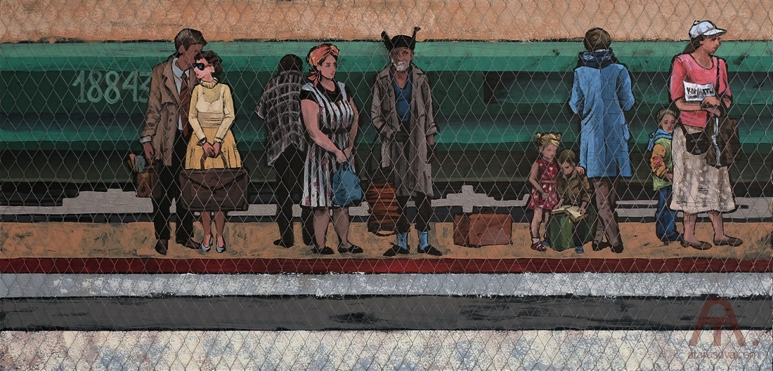 Триптих  «Вокзал. Ожидание» (левая часть)